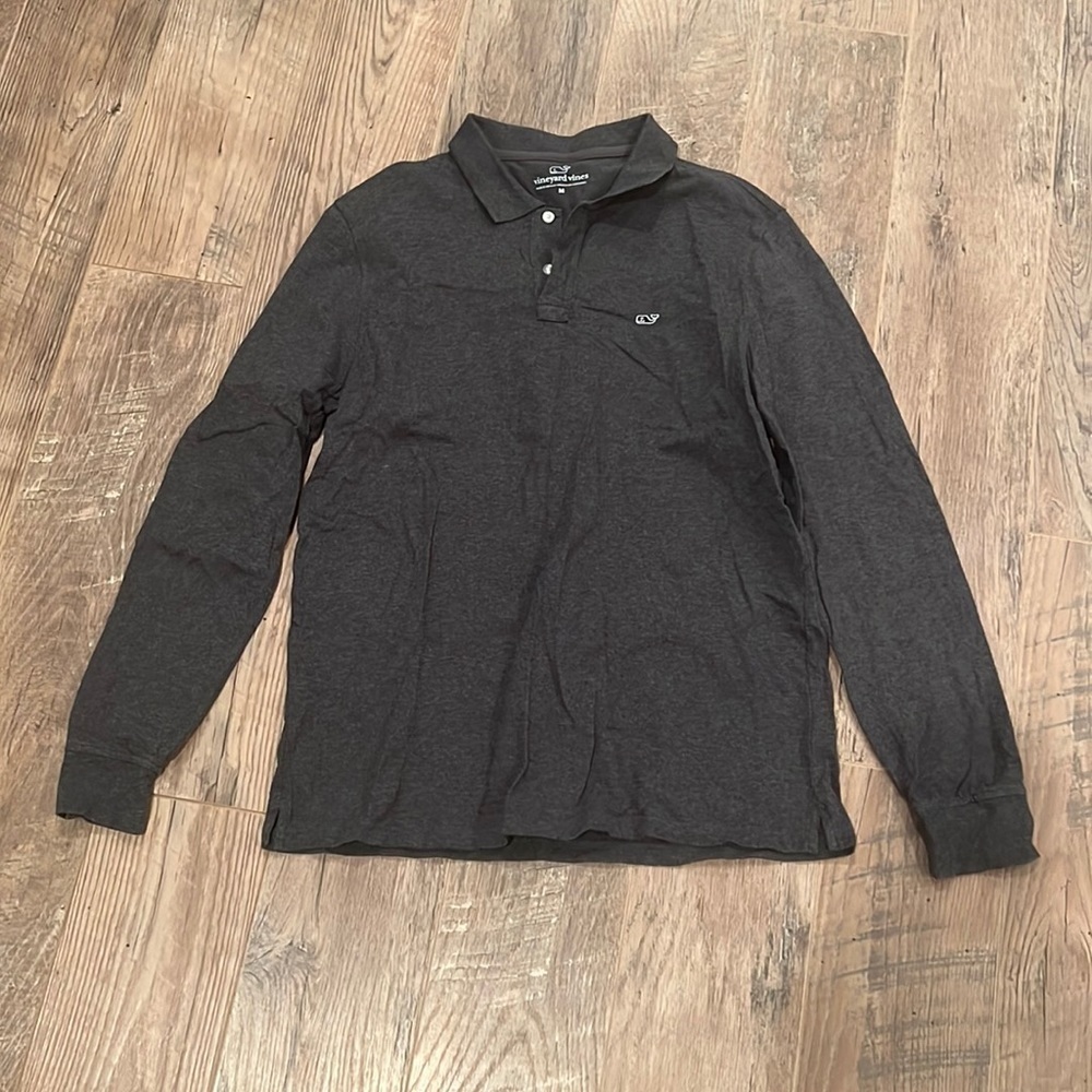 Vineyard Vines Men’s Gray Collard Long Sleeve Size Medium